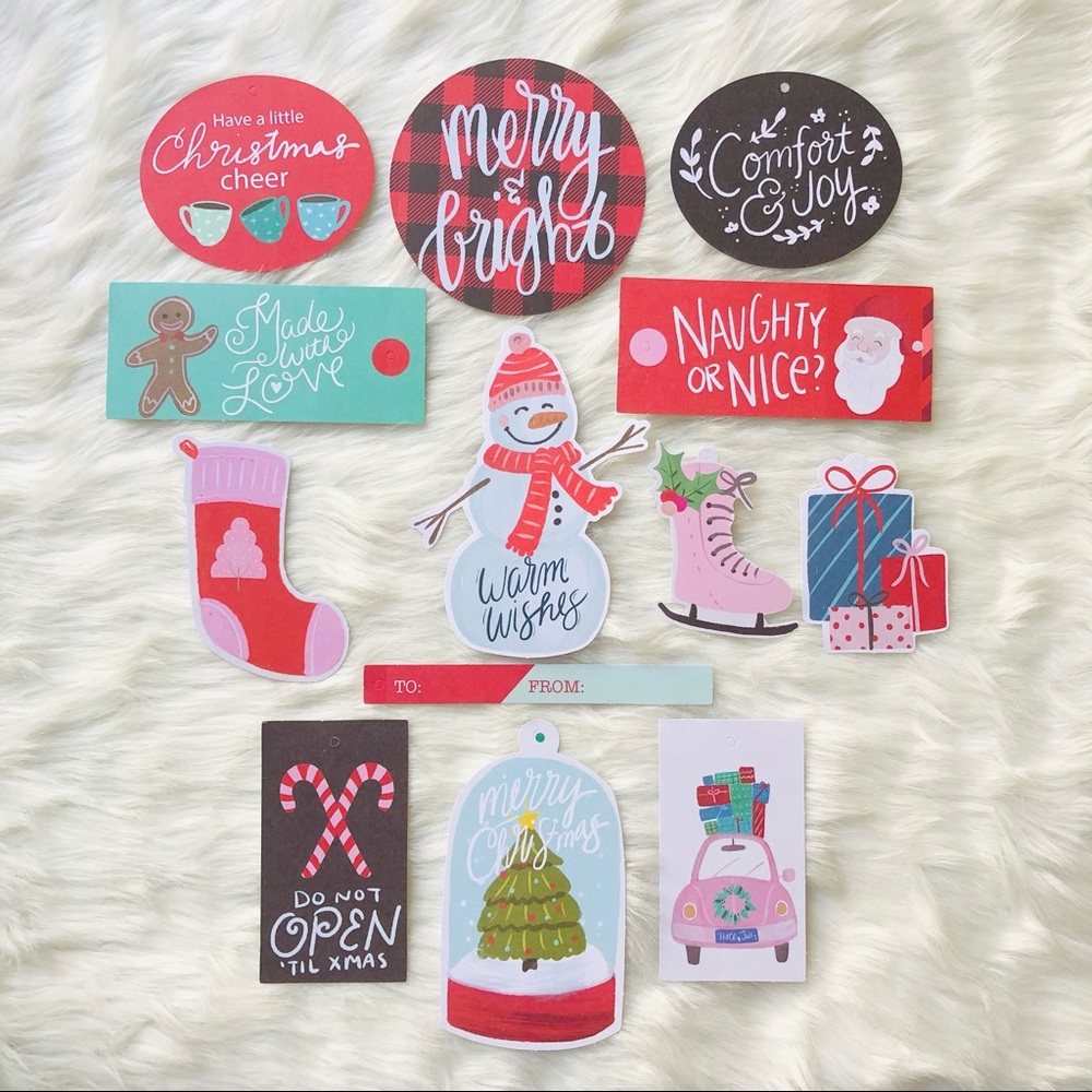 Cute & Cozy Christmas Ephemera Tags 13 pc